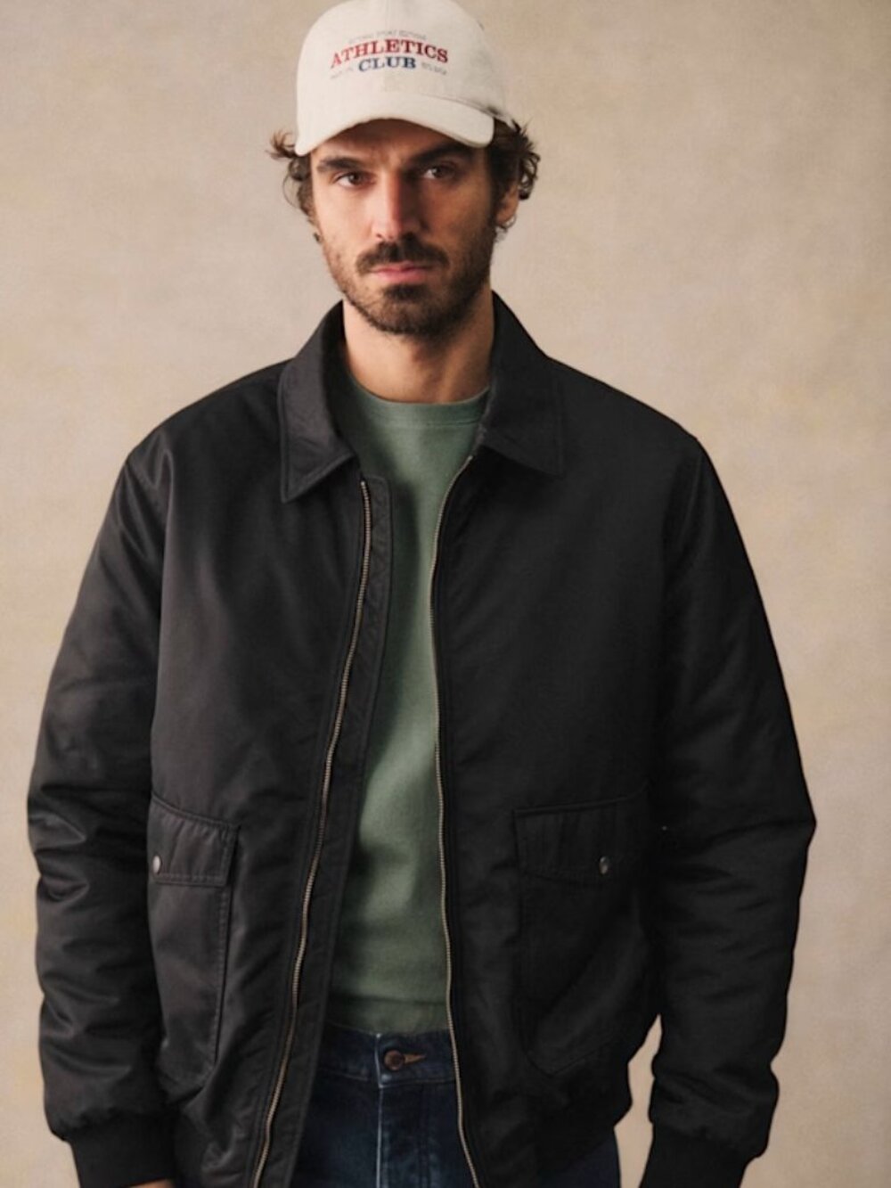 Sezane Octobre Editions Men's Black Bomber Jacket Size L